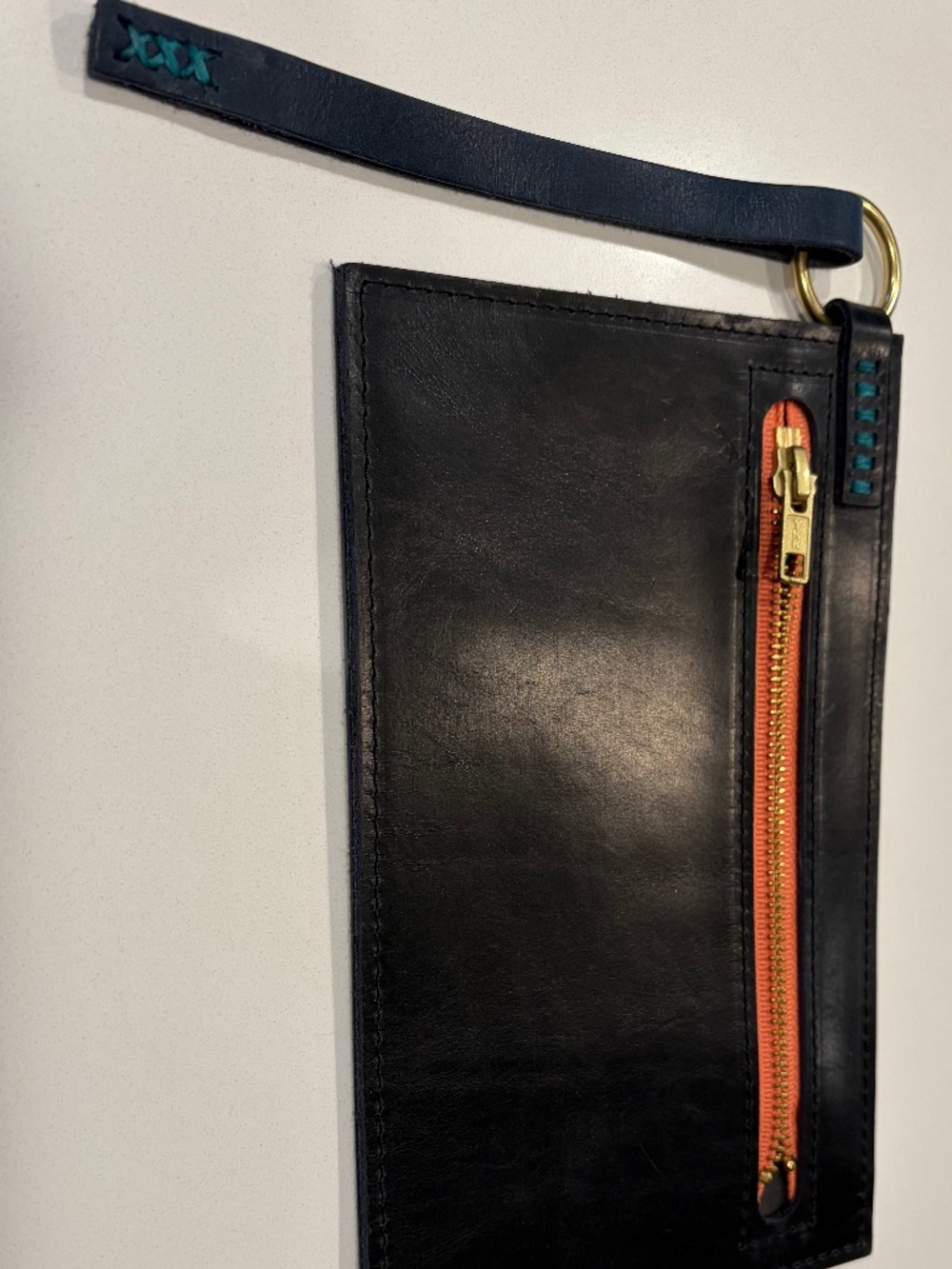 Wolf Leathers Navy Leather Clutch Purse